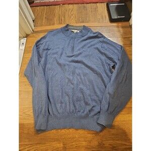 Peter Millar Sweater Mens XL Pullover Quarter Zip Merino Wool Blend Blue Relaxed